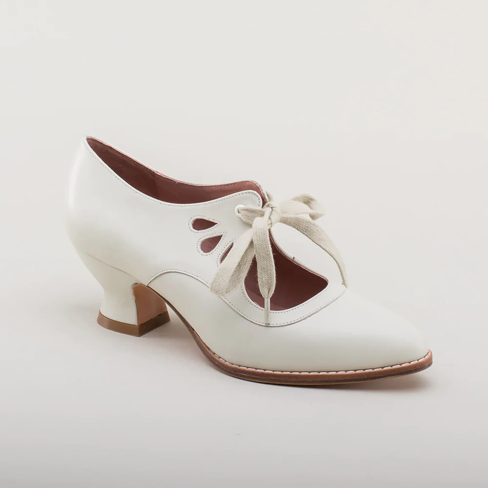 Générique Escarpins rétro Mary Jane pour femme - Style vintage - À lacets - Talon bas - Chaussures Derby - Grande taille