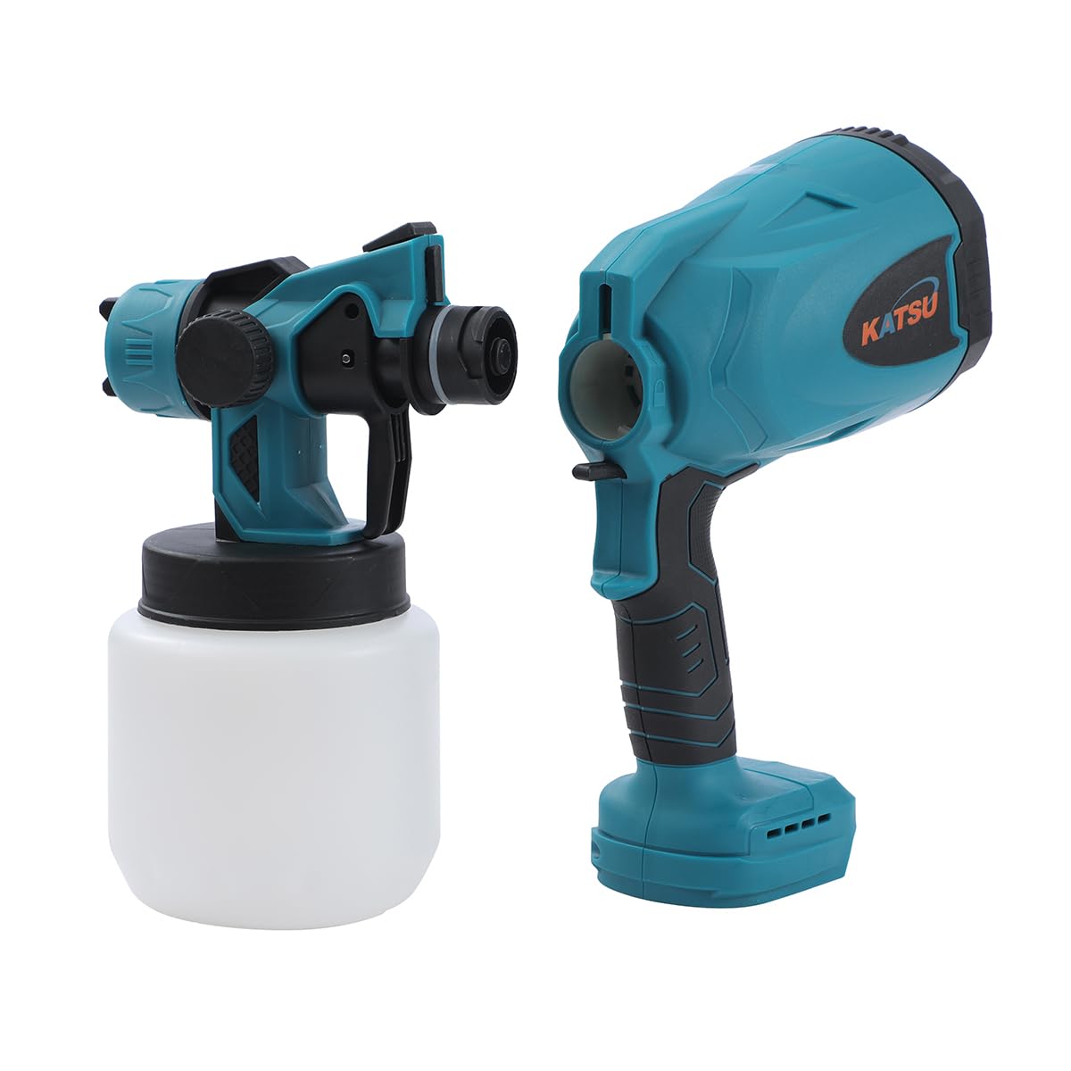 KATSU FIT-Bat 21V Pulverizador de Pintura a Batería 800ml con Boquilla 1,8mm y 2,0mm para Pintar Techos Vallas Paredes Muebles y Tractores, sin Batería ni Cargador