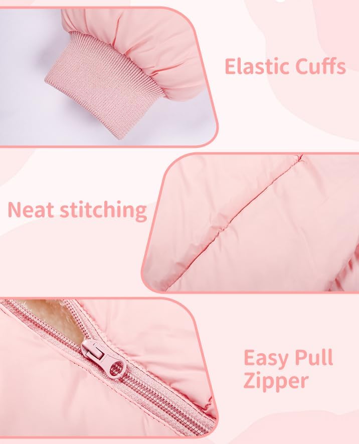 Toddler Winter Coats, 1-7T Baby Girls Boys' Winter Fleece Jackets With Hooded Jacket Outwear - Image 6