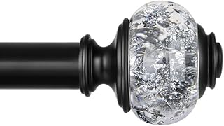 1 Inch Curtain Rods 72 to 144 Inches (6 to 12 ft) Telescoping Single Dra...