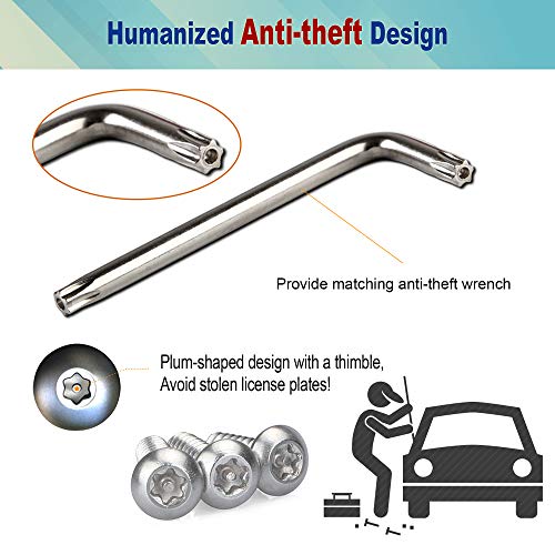 Bggtmo Front License Plate Mounting Kit- Universal License Plate Bracket & Black Aluminum Car Tag Frame For 2 Drill Hole Front Bumper, Adapter Holder With Anti-Theft Screws Bolts Caps Cover Fastener #TOP3
