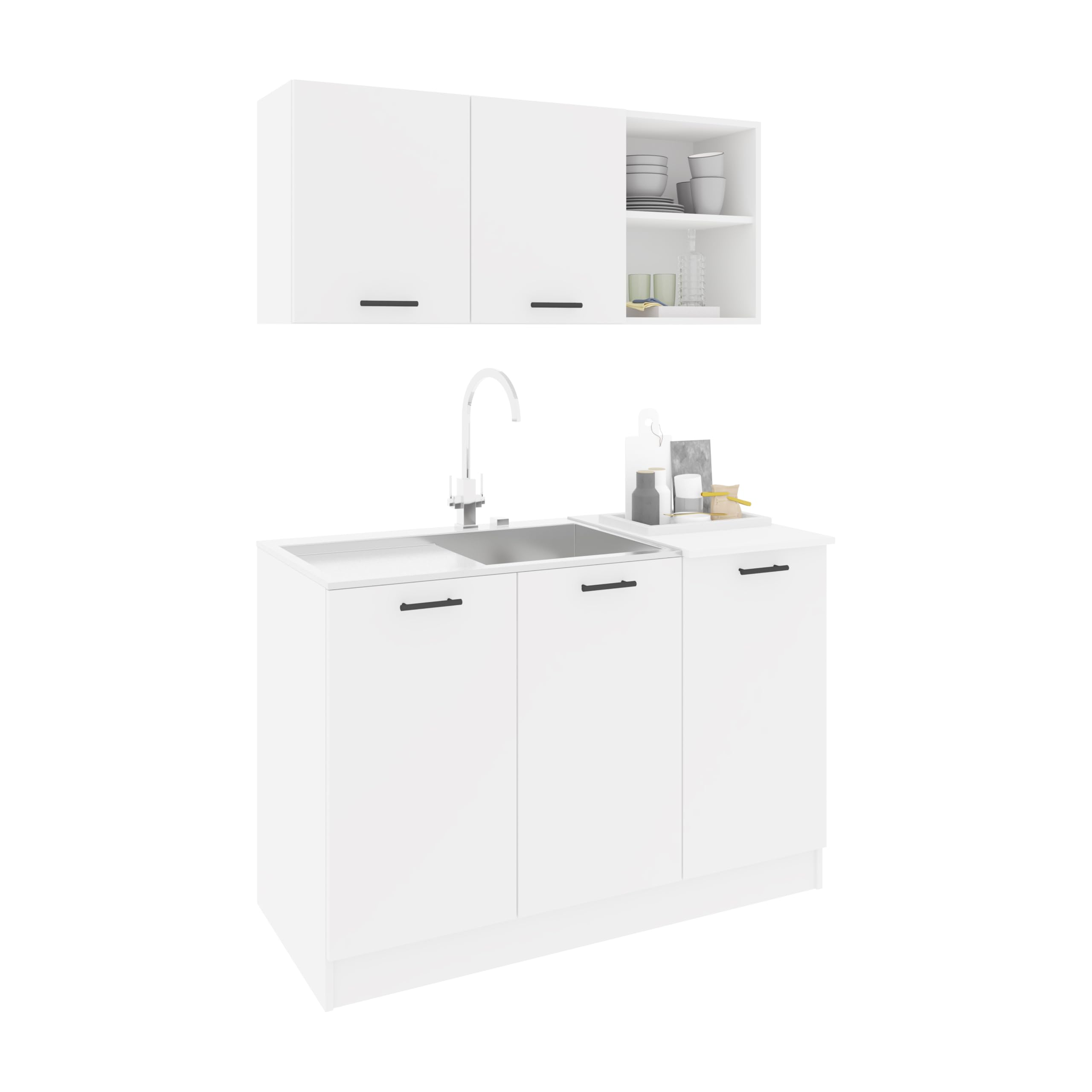 Küchenzeile Ara, Weiß, L 120 cm