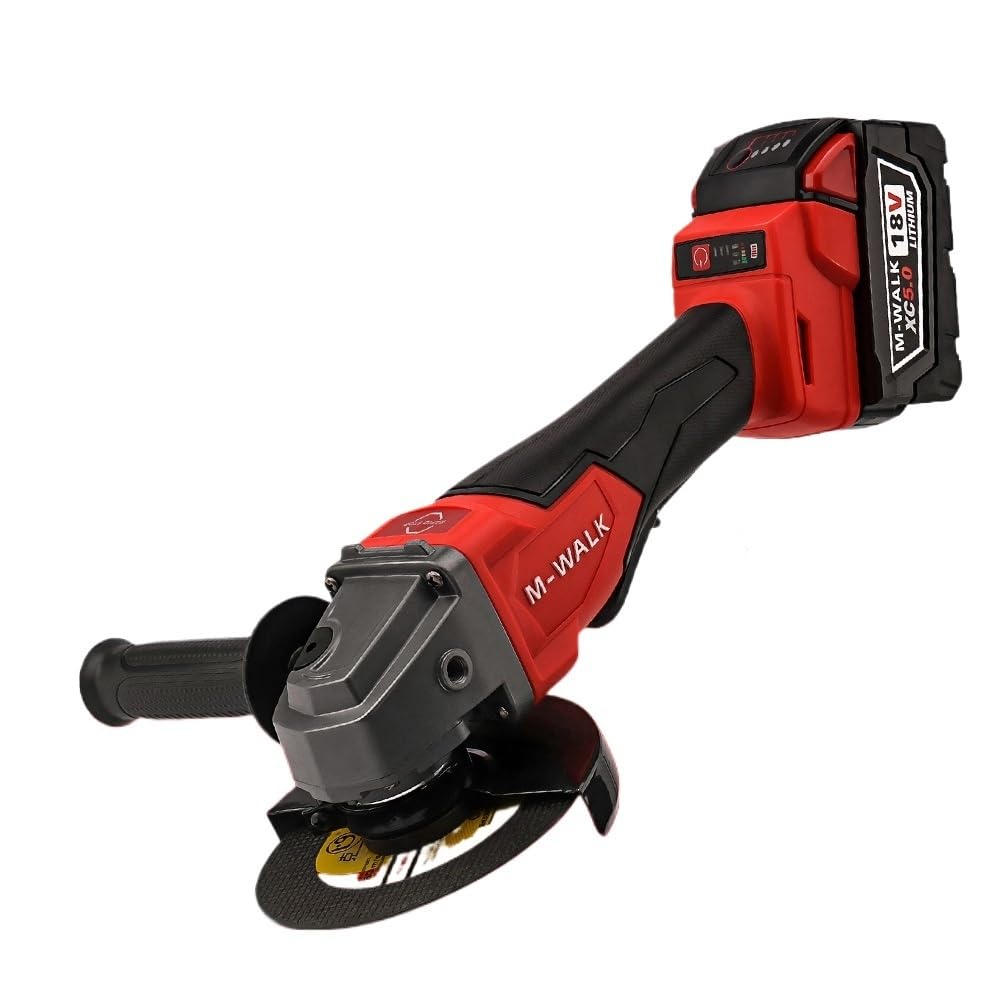 Meuleuse d'angle brushless 125mm M-WALK 18V anti-surchauffe avec carter de sécurité orientable