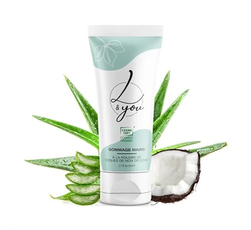 BIOPHYTUM Gommage Mains Bio Soin Corps Exfoliant, Huile de Coco/Aloe Vera 99,2% Naturel Peau Douce/Parfumée Gamme L&YOU, 50 ml Cover