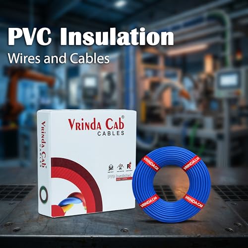 Image of VRINDACabCab 1mm blue House Wire | 45 Meter | FR PVC Insulated CCA Copper Electrical Wire for Home, Office & Industrial Use | Flame Retardant | Durable & Long-Lasting