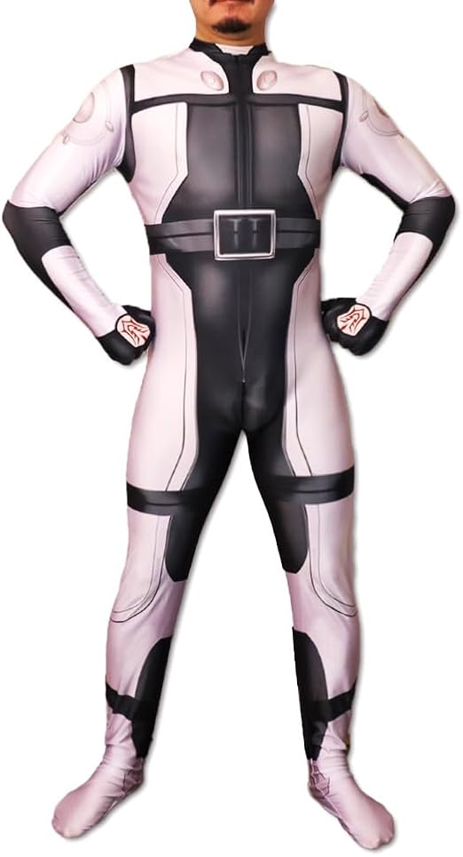 Amazon.co.jp: Zentai ヒーロー ホワイトブラック ゲーム 戦闘服