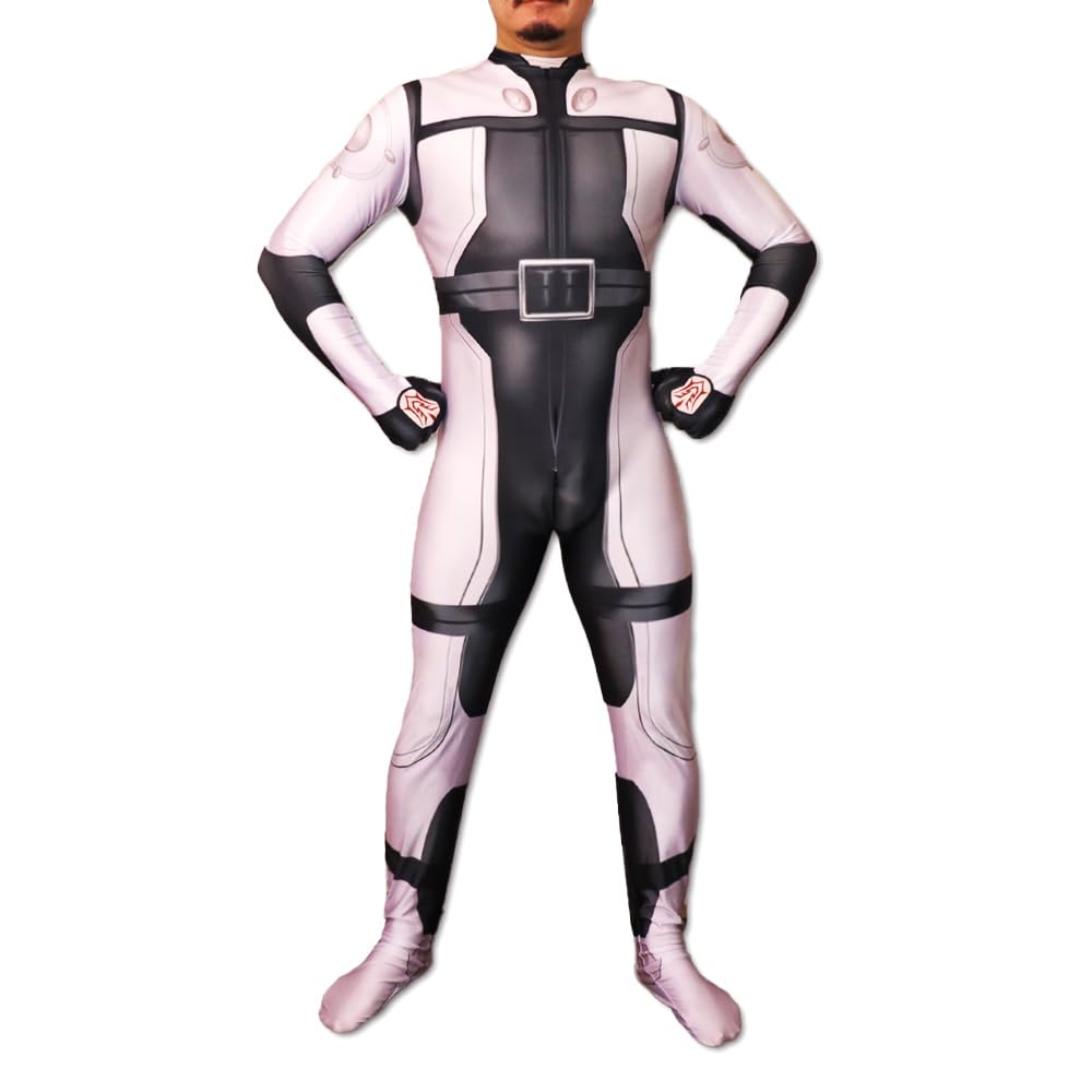 Amazon.co.jp: Zentai ヒーロー ホワイトブラック ゲーム 戦闘服