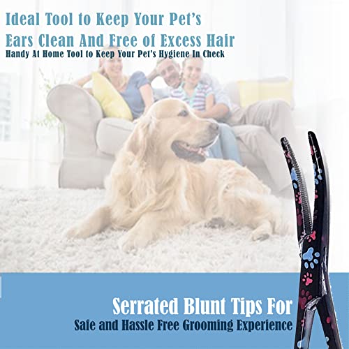 Dog Pet Ear/Nose Hair Puller Grooming Hemostat Locking Forceps Curved Pliers, 5.5″ (14cm) Full Serrated Clamps Stainless Steel (Black Multi Paws) Dog Pet Ear/Nose Hair Puller Grooming Hemostat Locking Forceps Curved Pliers, 5.5″ (14cm) Full Serrated Clamps Stainless Steel (Black Multi Paws)