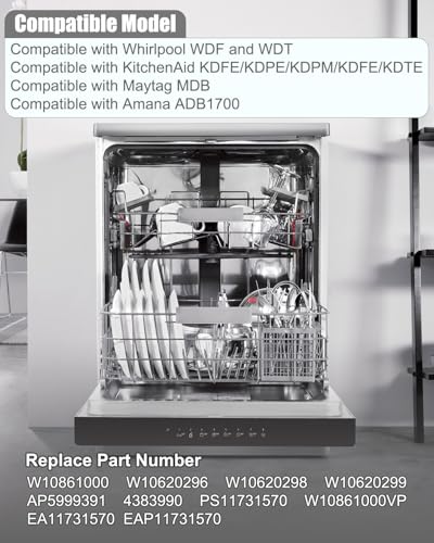 Image of Upgraded W10861000 Dishwasher Detergent Dispense Fit for Whirlpool Kitchenaid Maytag, Dishwasher Soap & Rinse Aid Door Replacement Kit Replace WDTA50SAHZ0 WDT750SAHZ0 WDT730PAHZ0 WDT970SAHZ0