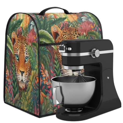 Coffee Maker Cover Tropical Rainforest Leopard Kitchen Appliance Covers Small Appliance Covers Blender Cover Juicer Cover Dust Covers for Kitchen Appliances with Top Handle and Pockets,Washable,B164