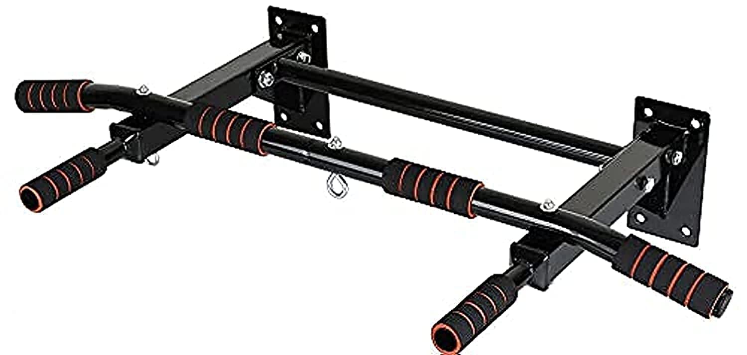 Marshal Fitness Doorway Pull Up Bar Upper Body Workout Bar for Home Gym Exercise Fitness with Hanging Hook For Punching Bag, Multi Heavy Duty Wall Mount Chin Up Bar- Mf-0540
