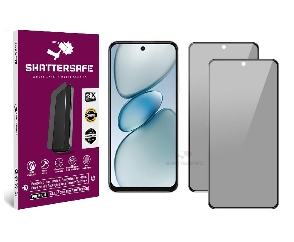 Image of Anti-Spy Privacy Tempered Glass Compatible For Tecno Spark GO 1s [Pack of 2]. 9H Hardness, Anti-Scratch, Edge-to-Edge Protection With Easy Installation Kit & Case Friendly Fit.