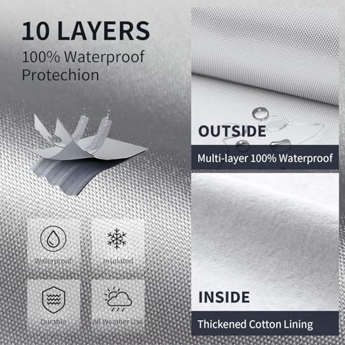 Image of Chevrolet Silverado 2500HD Truck Cover Custom Fit 2020-2026 Crew Cab Short Bed(6.8') with Door Zipper, 10 Layers Outdoor Heavy Pickup Truck Cover Waterproof All Weather, Wind Dust Sun Protector.