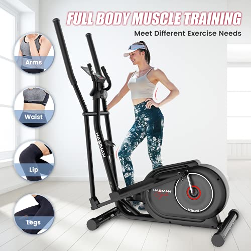 HASIMAN Elliptical Machine for Home Use Elliptical Exercise Machine with Silent Magnetic Elliptical Training Machines with 8 Levels Adjustable Resistance LCD Monitor and Pulse Sensor