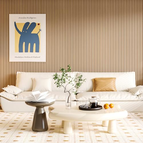 Image of Art3d 4 Pc 96 inchx5.7 inch Wood Slat Wall Panel for Interior, Ceiling and Decoration, 15.2 SqFt