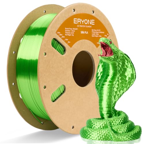 Image of ERYONE Silk PLA Filament for 3D Printer 1.75mm + /- 0.03mm, Shiny Filament 1kg (2.1lbs) /Spool, Green Apple