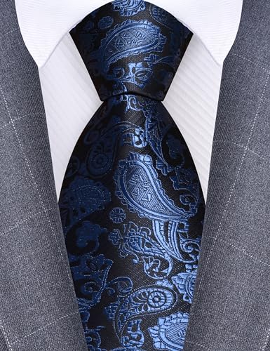 Image of GUSLESON 3.15 inch(8cm) Fashion Paisley Ties Mens Woven Jacquard Necktie for Wedding