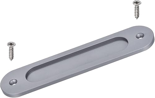METALLIXITY Tirador de dedo para puerta corrediza de granero (7.087 in/7.09 pulgadas), 1 unidad, mango de aleación de zinc con tornillos, para