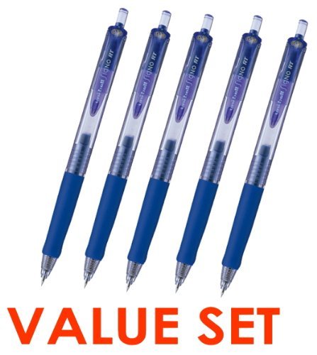 Set de 5 Bolígrafos Uni-ball Signo RT Rubber Grip Azul 0.38mm miniatura 3
