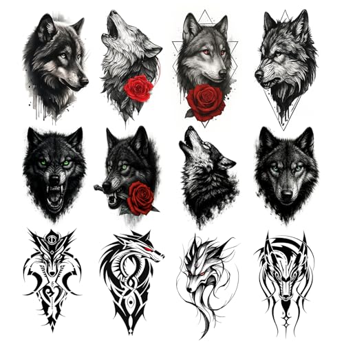 Temporary Tattoos for Men Realistic Fake Tattoo Sticker for Adult...