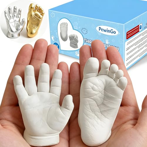 PewinGo Baby Hand & Foot Casting Kit Skin-Safe & Non-Toxic 3D Moulding Gift Set Memories Keepsakes for Kids or Newborn Baby Shower Presents