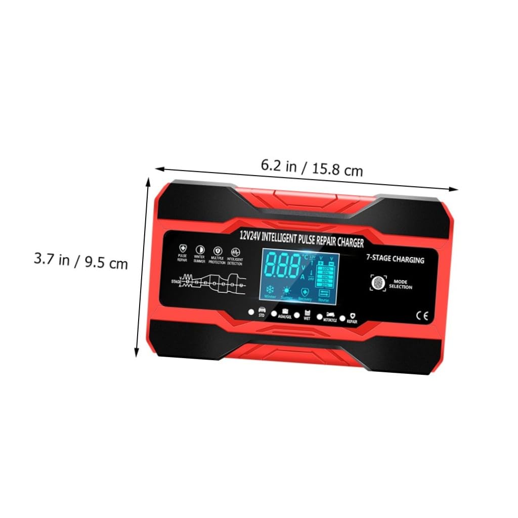 Zerodeko Caricabatterie Intelligente Per Veicoli Riparatore Di Batterie Auto Caricabatterie Impulsi Compatibile Vari Tipi Di Veicoli e Batterie