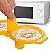 MovilCom® - Recipiente microondas/sartén, cuece Huevos Especial para microondas o Vapor | Cocinar Huevos Microondas | Cuece Huevos en la Olla al Vapor | BPA Free | Amarillo