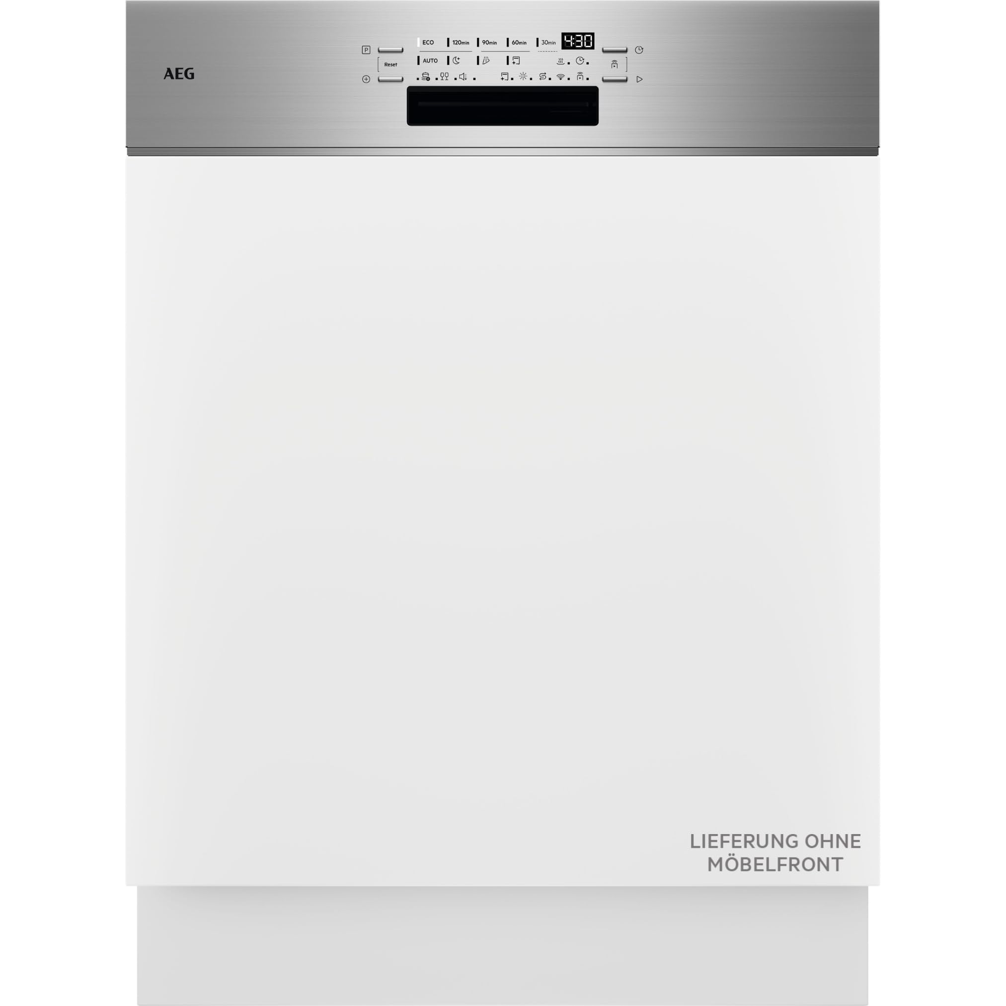 Teilintegrierter AEG 7000 Geschirrspüler 60cm, smarte WiFi Spülmaschine, flexible Körbe & effiziente Reinigung, 44dB, personalisierte Zeitsteuerung, nur 8,4L Wasserverbrauch, Gummi-Spikes, GT7200B1SO