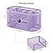 EasyPAG Mesh Pen Holder Desk Organizer with Drawer Stationery Supplies Organizer for Dorm School 9 Compartments Workspace Desk Accessories Organization for Office, Light Purple