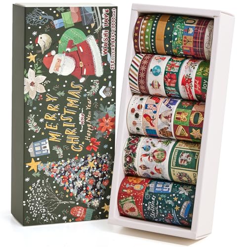 25 Rolls Christmas Gift Washi Tape Set