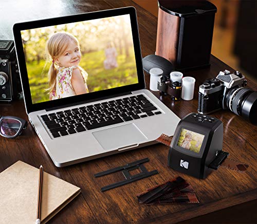 KODAK Mini Digital Film & Slide Scanner – Converts 35mm, 126, 110, Super 8 & 8mm Film to 22MP JPEG Images – Includes 2.4" LCD Screen & Easy-Load Adapters