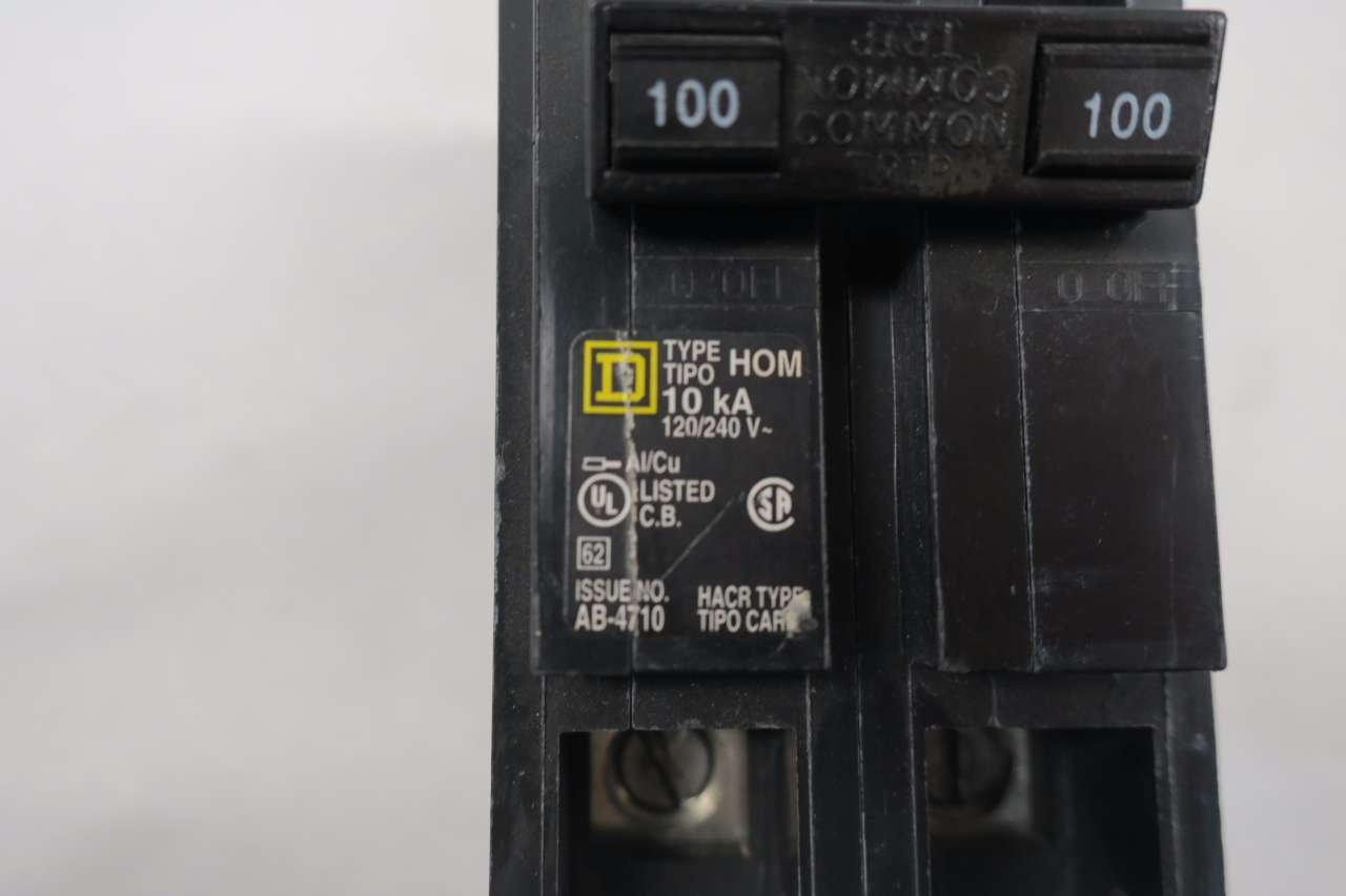 SQUARE D HOM2100 2P 100A AMP 240V-AC MOLDED CASE CIRCUIT BREAKER D539706