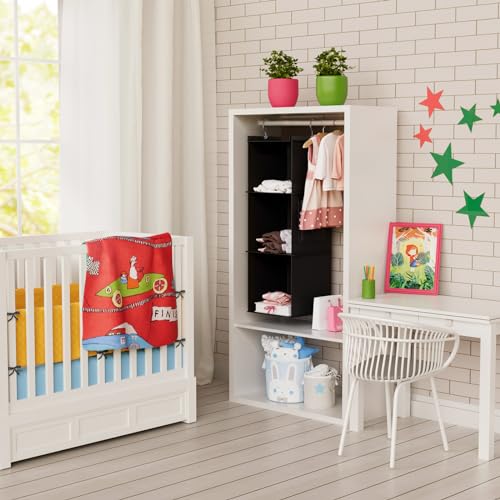 YOUDENOVA Étagère de Penderie à Suspendre Pliable,3 Niveaux,Rangement de Placard Suspendu,Organisateur de Vêtements avec Renfort Intérieur,Rangement Chaussure Noir – vue 2