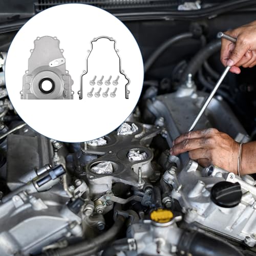 Image of X AUTOHAUX 1 Set LS Front Timing Cover with Gasket for LS2 LS3 Gen 4 LSx 4.8L 5.3L 6.0L 6.2L Engines No.12600326