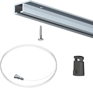 Confezione 20 metri Binario della sedia Colore del binario superiore Alluminio anodizzato - Soffitto del binario della sedia per telai di sospensione e dipinti
