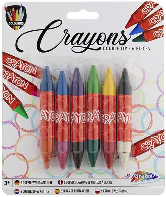 Wasco set of 6 colored crayons for children - double-sided