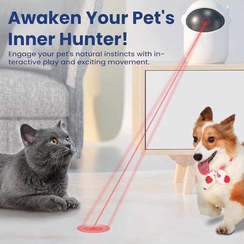 PAWSPIK Automatic Laser Cat Toy, Rechargeable Interactive Cat Toy, White - Image 3