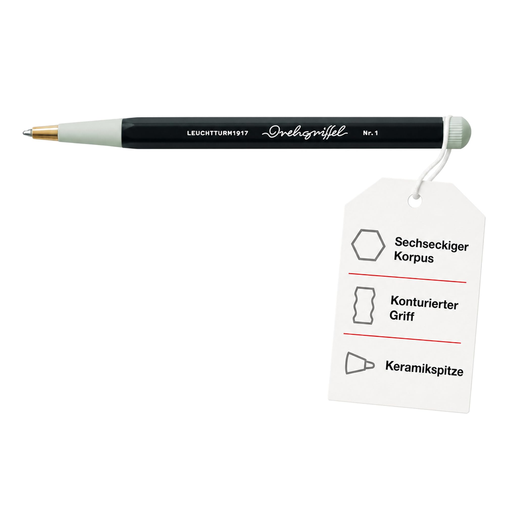 LEUCHTTURM1917 363956 Drehgriffel Nr. 1, Nero - Penna Gel con inchiostro nero