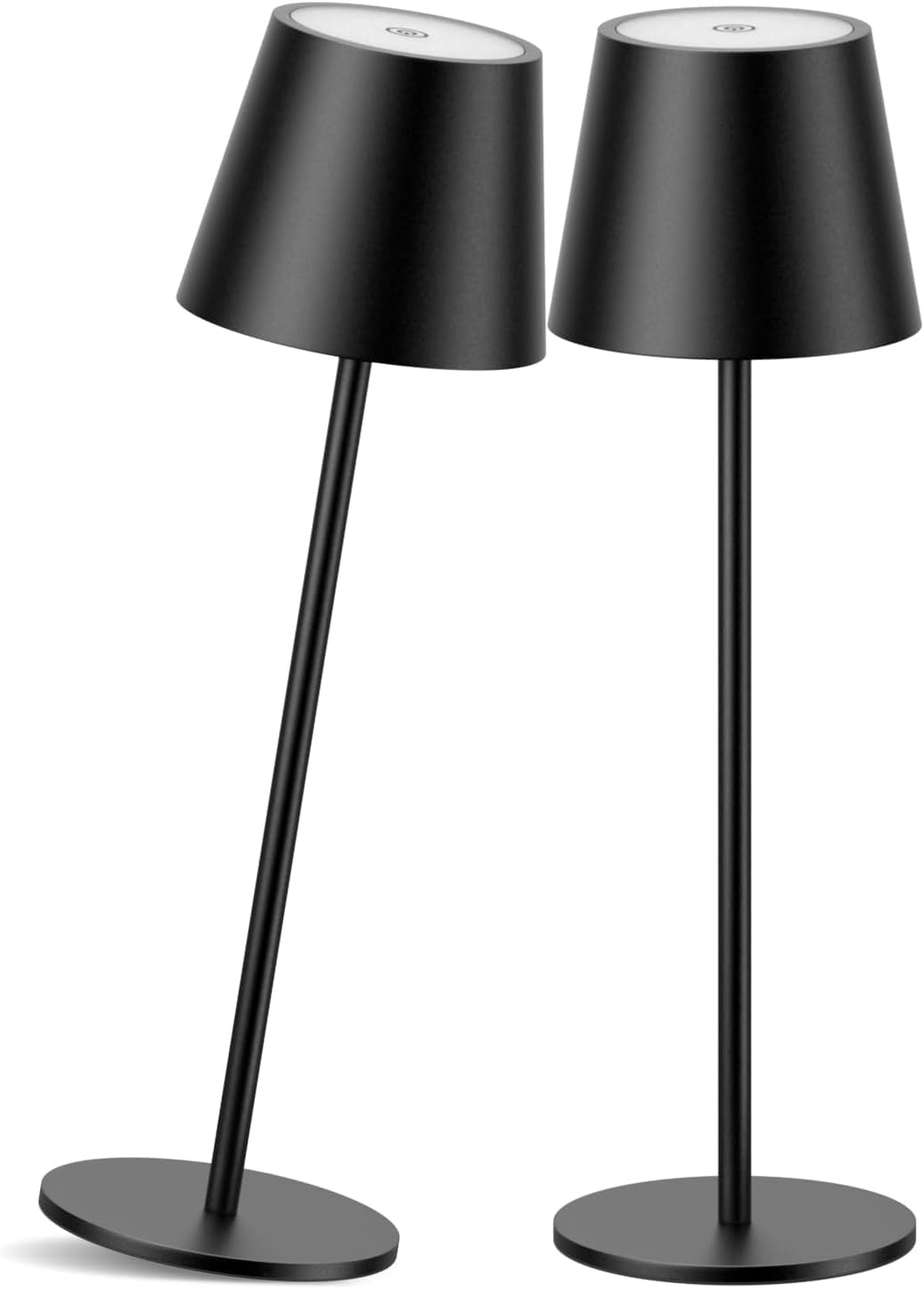 SMART-J Lampada Ricaricabile LED da Tavolo Easy Circle – 3 Temperature di Luce, 6 Ore di Autonomia, Design Moderno, Interruttore Touch, USB Ricaricabile (Nero)