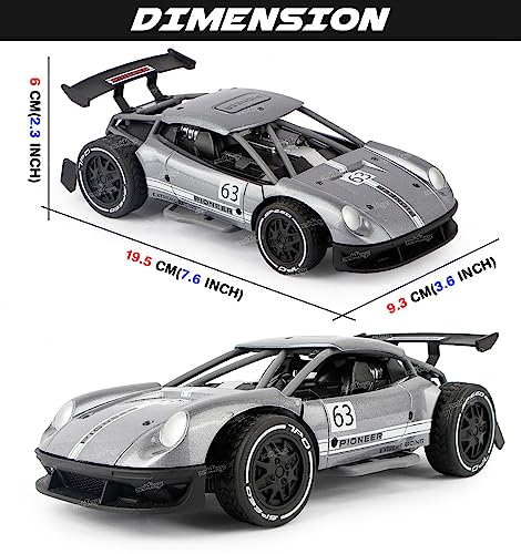 Image of Zest 4 Toyz RC Car Rechargeable Remote Control Racing Car Alloy High Speed Car Toys for Kids Best Gift Vehicle Toys for Boys (Pack of 1) Grey