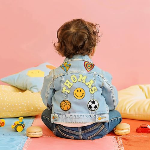 Kosmickiss Customized Kids Denim Jacket Designs Special Arch Names | Back To School Gifts For Students | Kids Clothes Girls Size 1-83