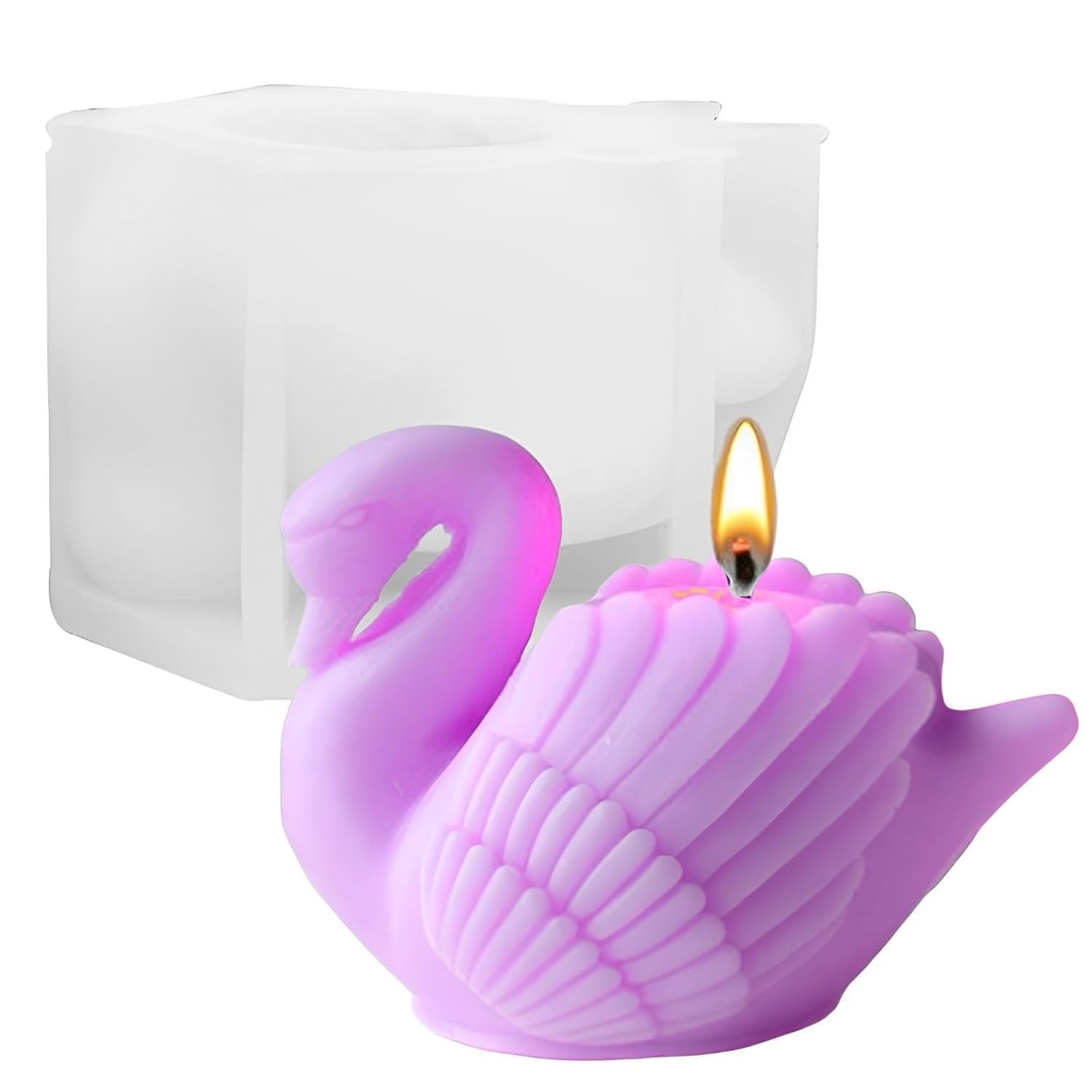 Swan Candle Mold Silicone 3D Bird Shape for Candle Making Molds Resin Art Crafts Plaster Soap Fondant Wax Mould Animal Moulds Home Decor (ASM141)-image-31