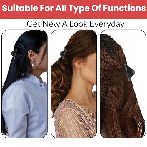 Image of TEMPERIA (6 pcs) Hair Clips for Women & Girls - Clutcher Clutches Claw Clip Accessories - Stylish, Fashional (Black) (DN07)