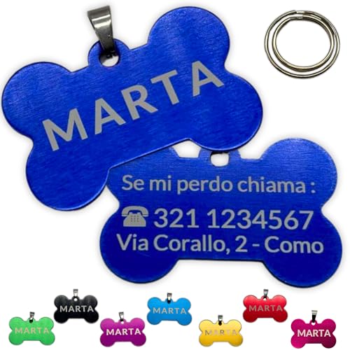 DNDY Medaglietta Cane Personalizzata con Incisione Laser Fronte Retro -