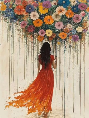 Diamond Painting Fleur géant 90x120cm avec strass complet pour adultes