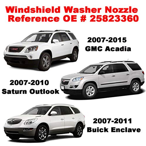 Zhparty 2 Pcs Front Windshield Washer Nozzle Wiper Spray Jet Kit Fit For Gmc Acadia 07-15, Chevroelt Traverse 09-17, Buick Enclave 07-11, Saturn Outlook 07-10 - Replaces Oem # 15247800, 25823360 #TOP2