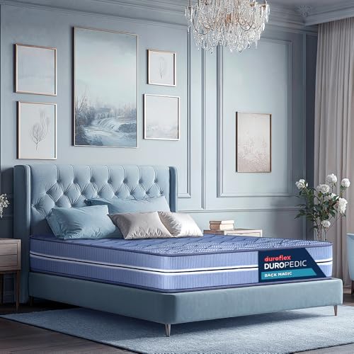Duroflex Back Magic - Doctor Recommended |5 Zone Dual Density Orthopedic Support Layer |6 Inch King Size | High Density Coir Mattress for Firm Back Support (78x72x6 Inch, Blue)
