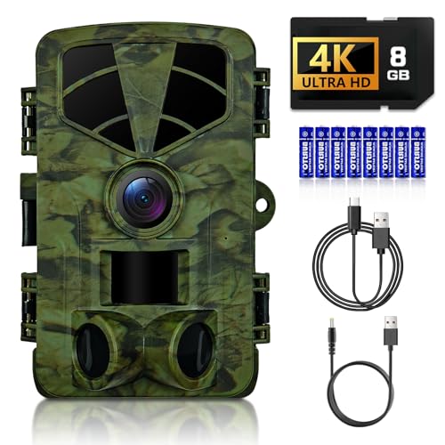 Trail Camera, 4K 48MP WiFi Game Camera with Night Vision, 0.1s Trigger Motion Activated, 120°Wide...