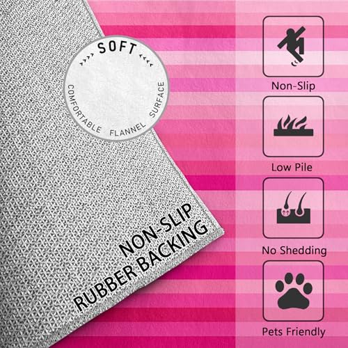 Tapete Hot Pink 2x3 Rayas Moderno Lavable Suave Antideslizante miniatura 3