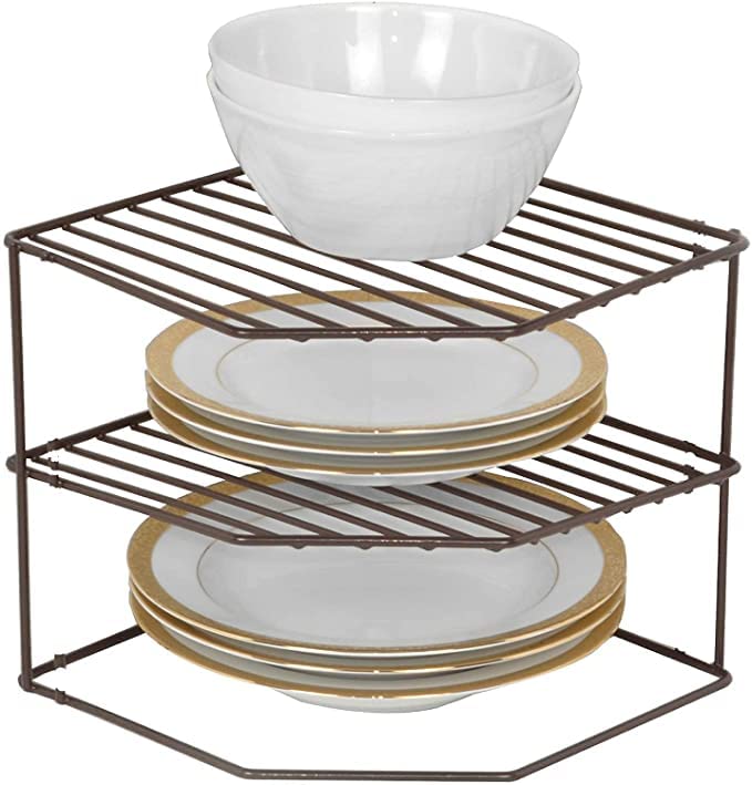 Cri8Hub Heavy Black Metal 3Tier Storage Rack for Corners, Multipurpose